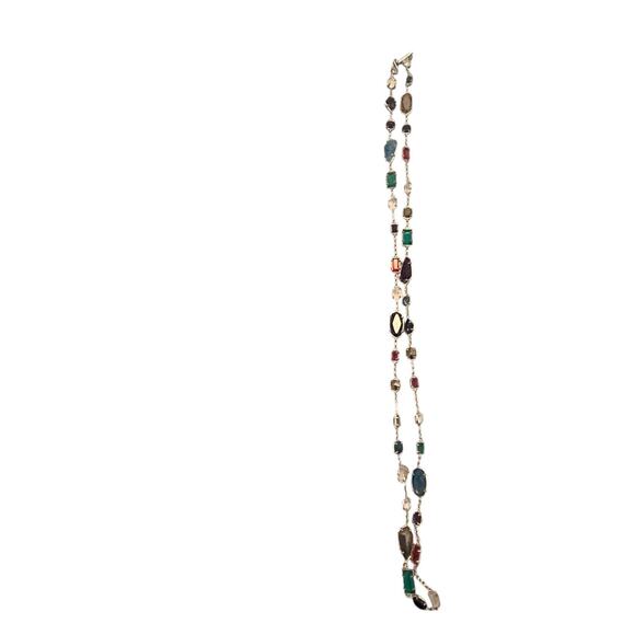 VINTAGE Wire Wrapped Semi Precious Gemstone Necklace Rose Quartz Agate Amethyst - Picture 4 of 4